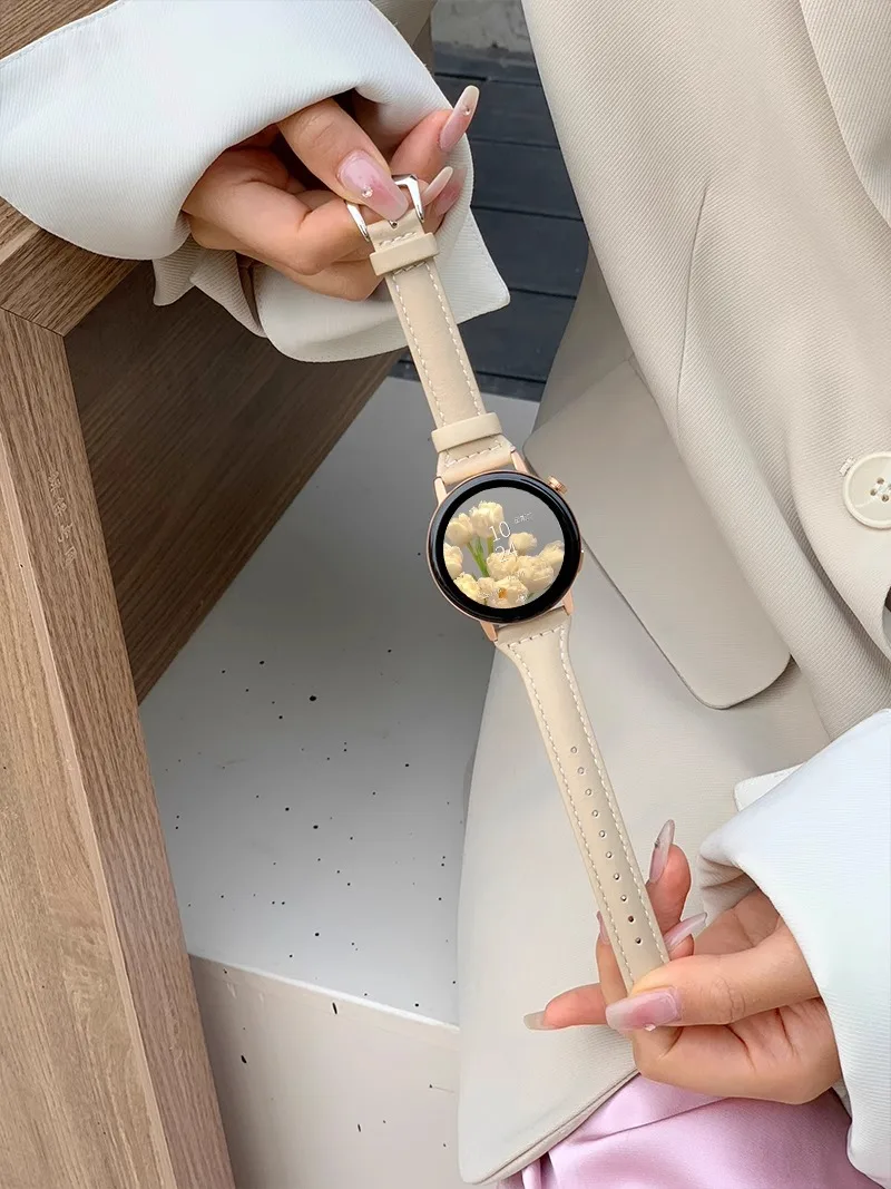 Correa de cuero delgada para S - Samsung Smartwatch Accessories reseña y precio