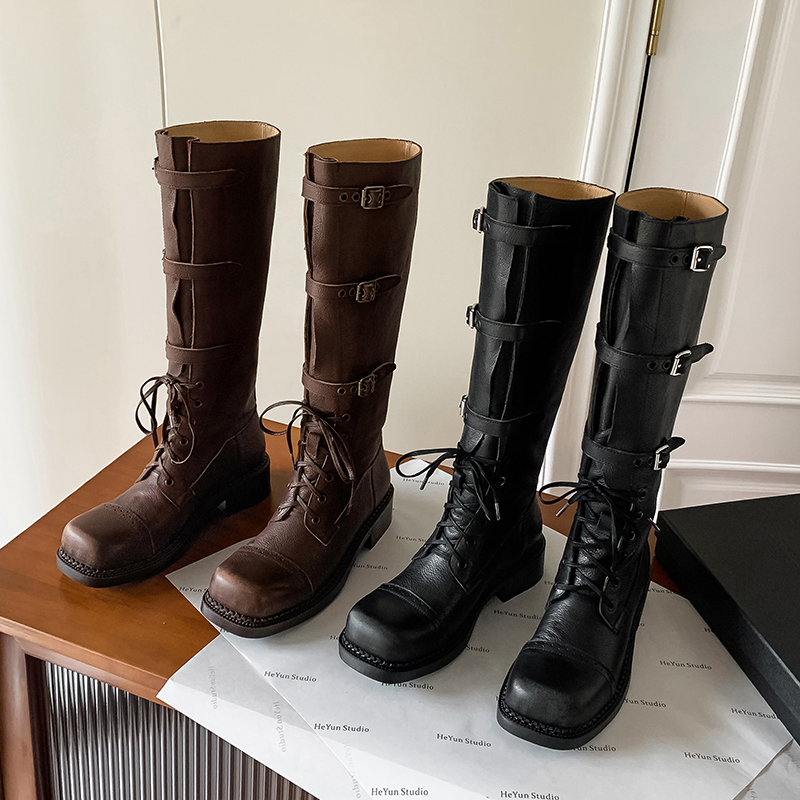 Botas Altas de Cuero Genuino p - Leather Classic Strap reseña y precio