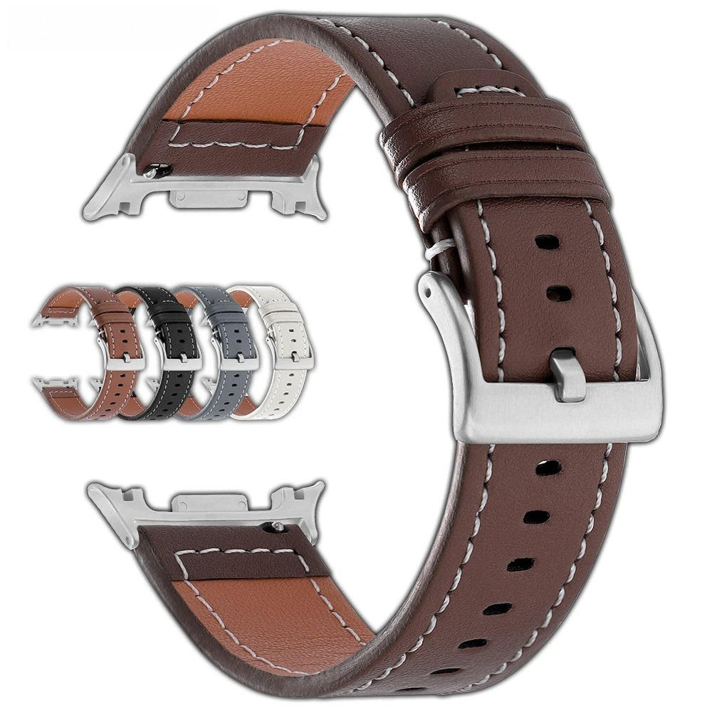 Correa de cuero suave sin huec - Samsung Smartwatch Accessories reseña y precio